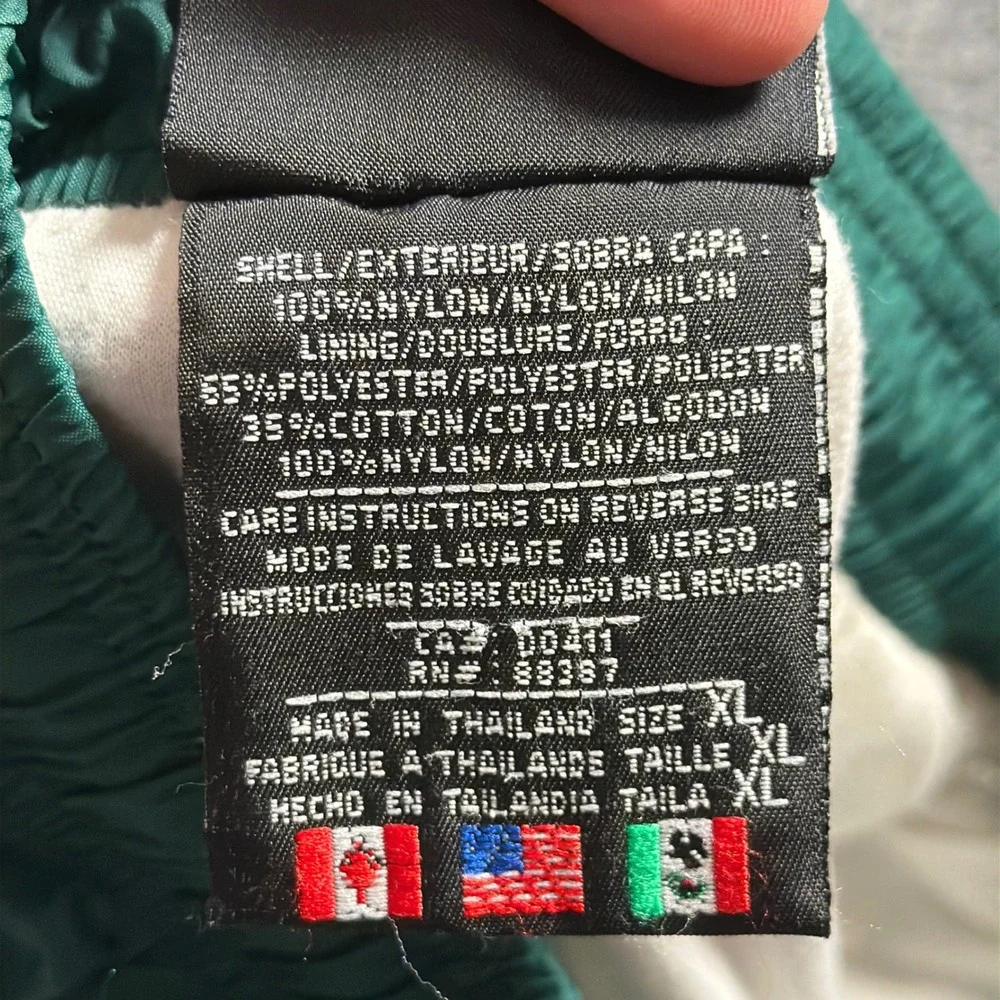 Vintage Adidas Nylon Track Pants Lined Mens XL Green Windbreaker Joggers Zipper